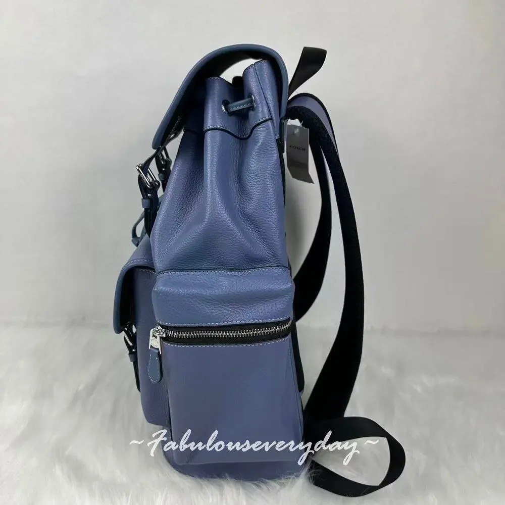 Coach Men's Sprint Backpack In Leather/Silver/Light Denim CBI11 NWT